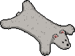 Faux-Fur Bear Rug [Silver Gray] Habbo Origins rare