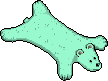 Faux-Fur Bear Rug [Mint Cream] Habbo Origins rare