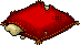 Damaged Red Silk Pillow Habbo Origins rare