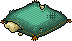 Damaged Turquoise Satin Pillow Habbo Origins rare