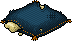 Damaged Navy Cord Pillow Habbo Origins rare