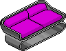 Magenta Two-seater Sofa Habbo Origins rare