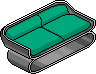 Mint Two-seater Sofa Habbo Origins rare
