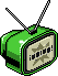 Portable Green TV Habbo Origins rare