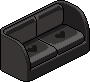 Heart Sofa [Black] Habbo Origins rare