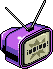 Portable Purple TV Habbo Origins rare