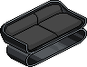 Black Two-seater Sofa Habbo Origins rare