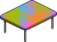 Rainbow Four-Legged Table Habbo Origins rare