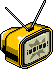 Portable Yellow TV Habbo Origins rare