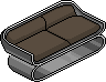 Chocolate Brown Two-seater Sofa Habbo Origins rare