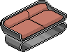 Coral Pink Two-seater Sofa Habbo Origins rare