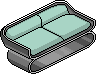 Mint Green Two-seater Sofa Habbo Origins rare