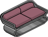 Rosewood Two-seater Sofa Habbo Origins rare